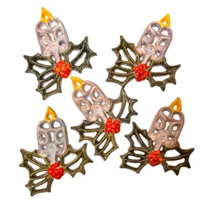 Candela natalizia – candela pendente con agrifoglio per addobbi