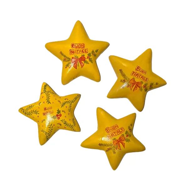 Pendente natalizio a forma di stella con scritte varie