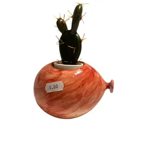 Palloncino a forma di vaso – contenitore di piantine mono colore (versione arancio-rossa con uccellino)