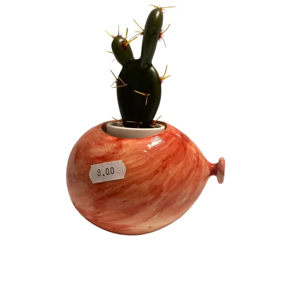 Palloncino a forma di vaso – contenitore di piantine mono colore (versione arancio-rossa con uccellino)