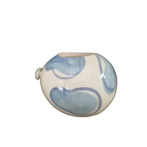 Palloncino a forma di vaso – contenitore di piantine con decorazione moderna azzurra