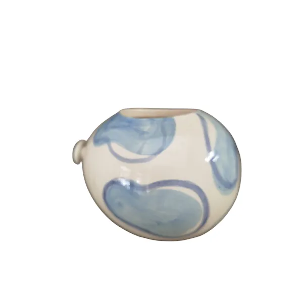Palloncino a forma di vaso – contenitore di piantine con decorazione moderna azzurra