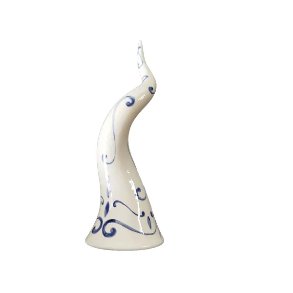 Corno beneaugurante con decori bleu