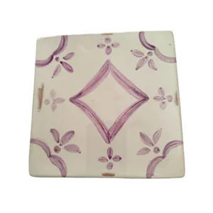 Poggia pentola quadrato grande con decori classici glicine