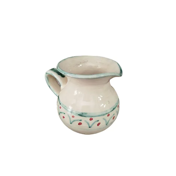 Brocchetta con decori verde smeraldo e rossi