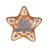 Vassoio a forma di stella con decori panna ed azzurri - foto 1