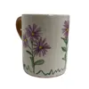 Tazza in ceramica con astri viola e bordo a zig-zag verde - foto 1