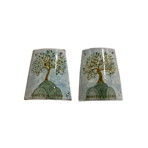 Tegola in ceramica "Oliveto Lucano" con ulivo secolare